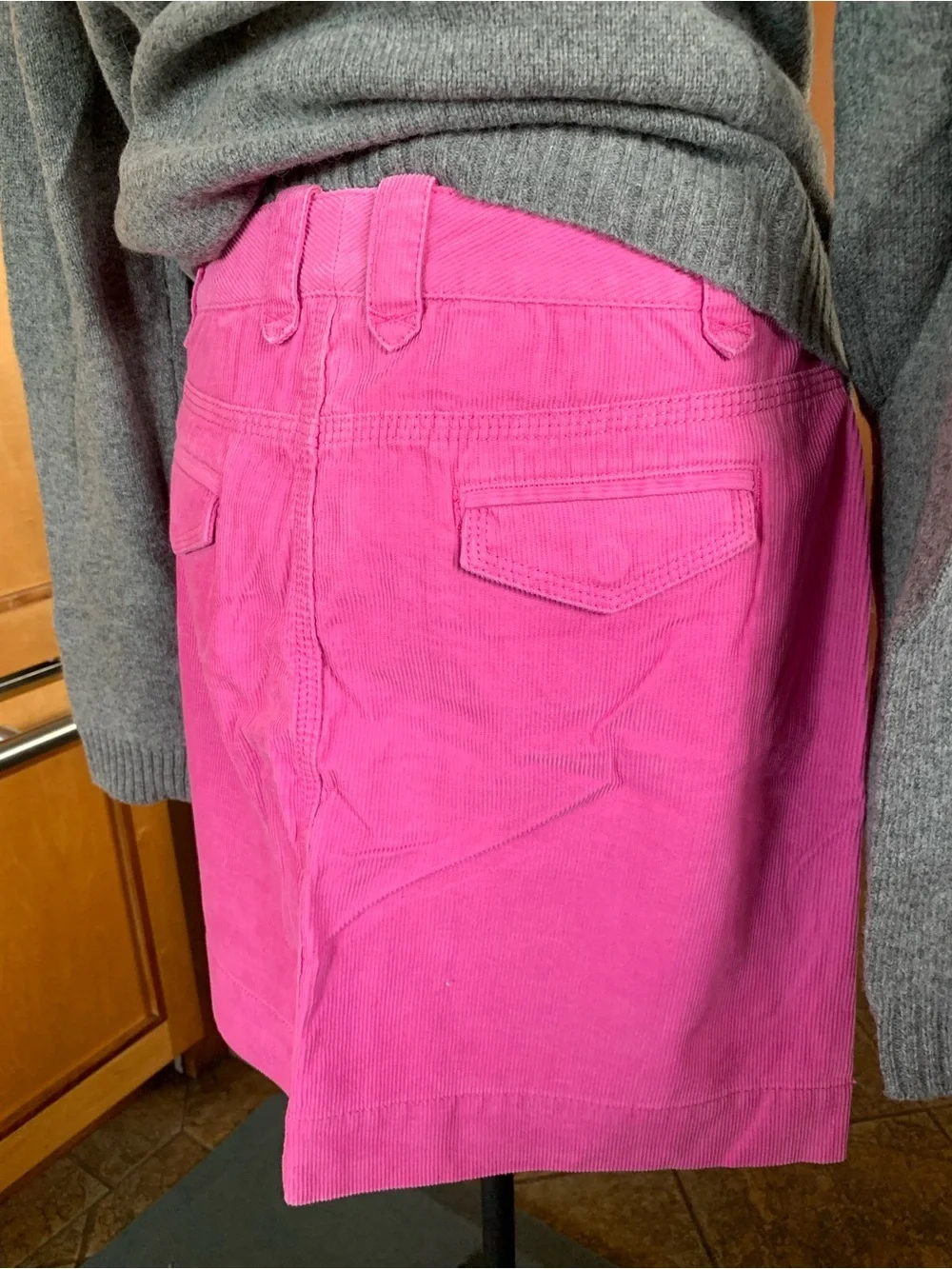 J CREW CORDUROY MINI SKIRT AZALEA New With Tags Size 10 TICKET POCKETS